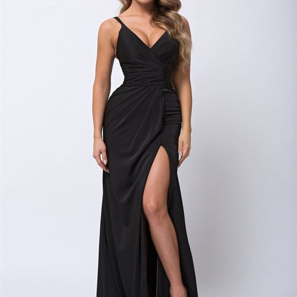 Amelia Couture Dresses & Skirts - V-Neck Leg Slit Long Prom Dress AC366